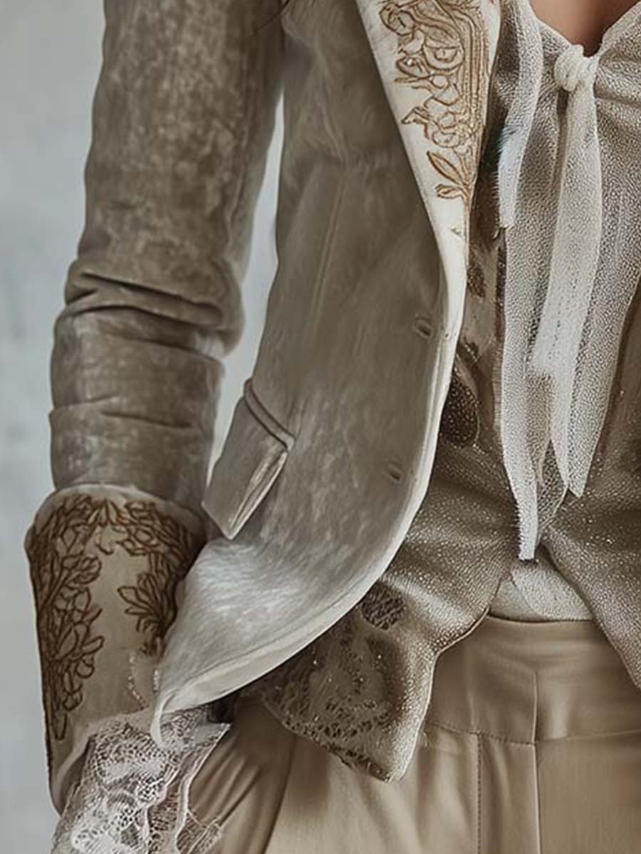 Colette | Blazer Sartoriale Avorio Ricamato