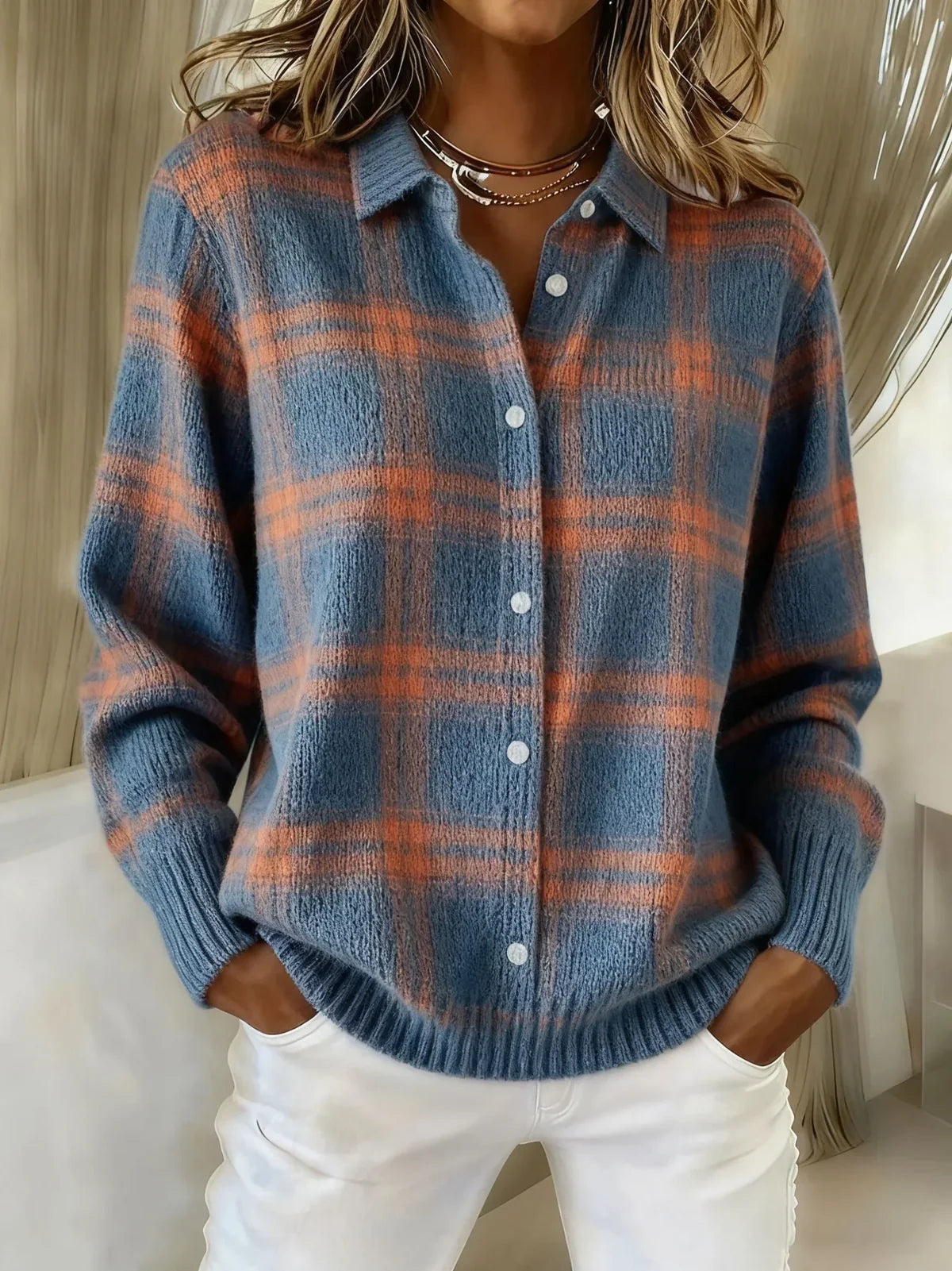 Candela Giacca Cardigan a Quadri