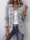 Eloísa Cardigan Grigio Mélange con Rouches