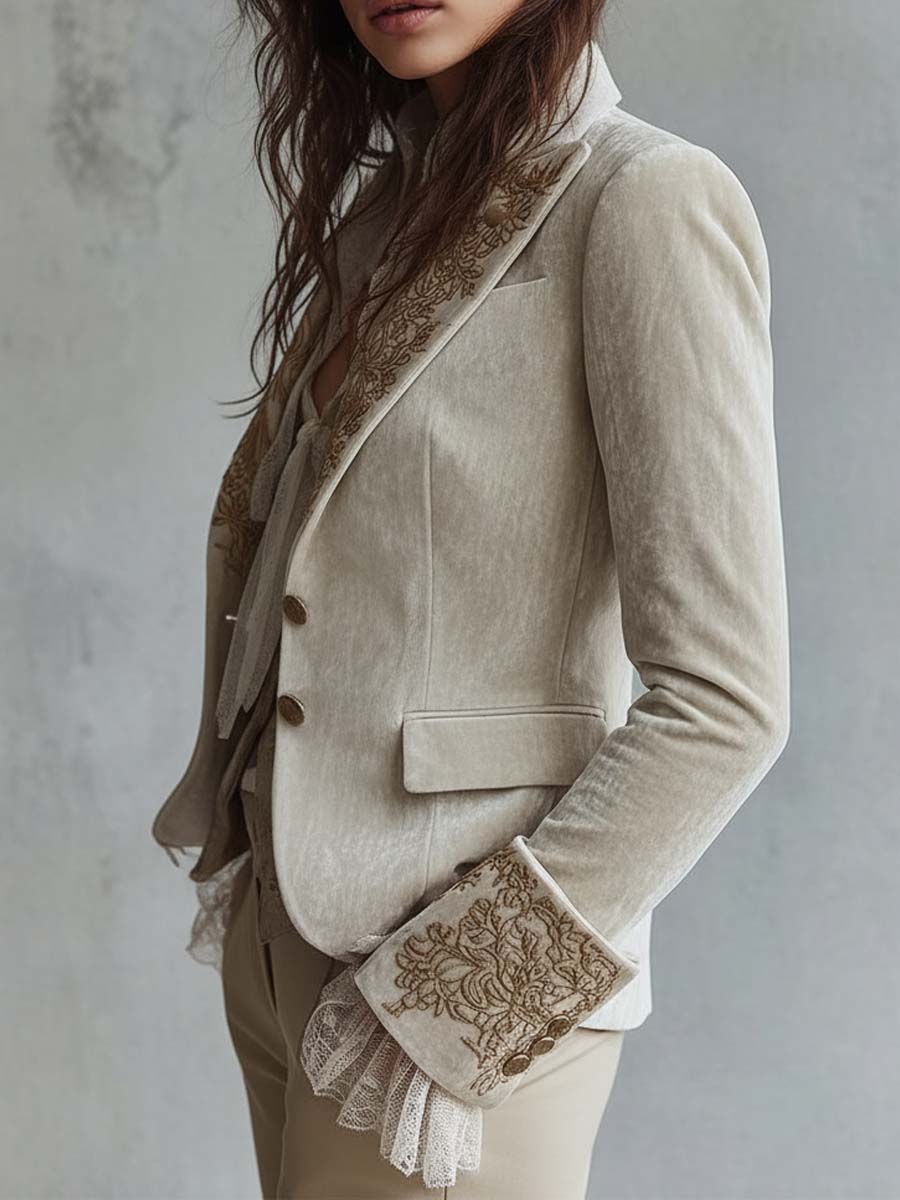 Colette | Blazer Sartoriale Avorio Ricamato