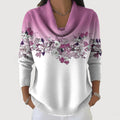 Aurora | Jersey de Punto con Estampado Floral y Cuello Volcado