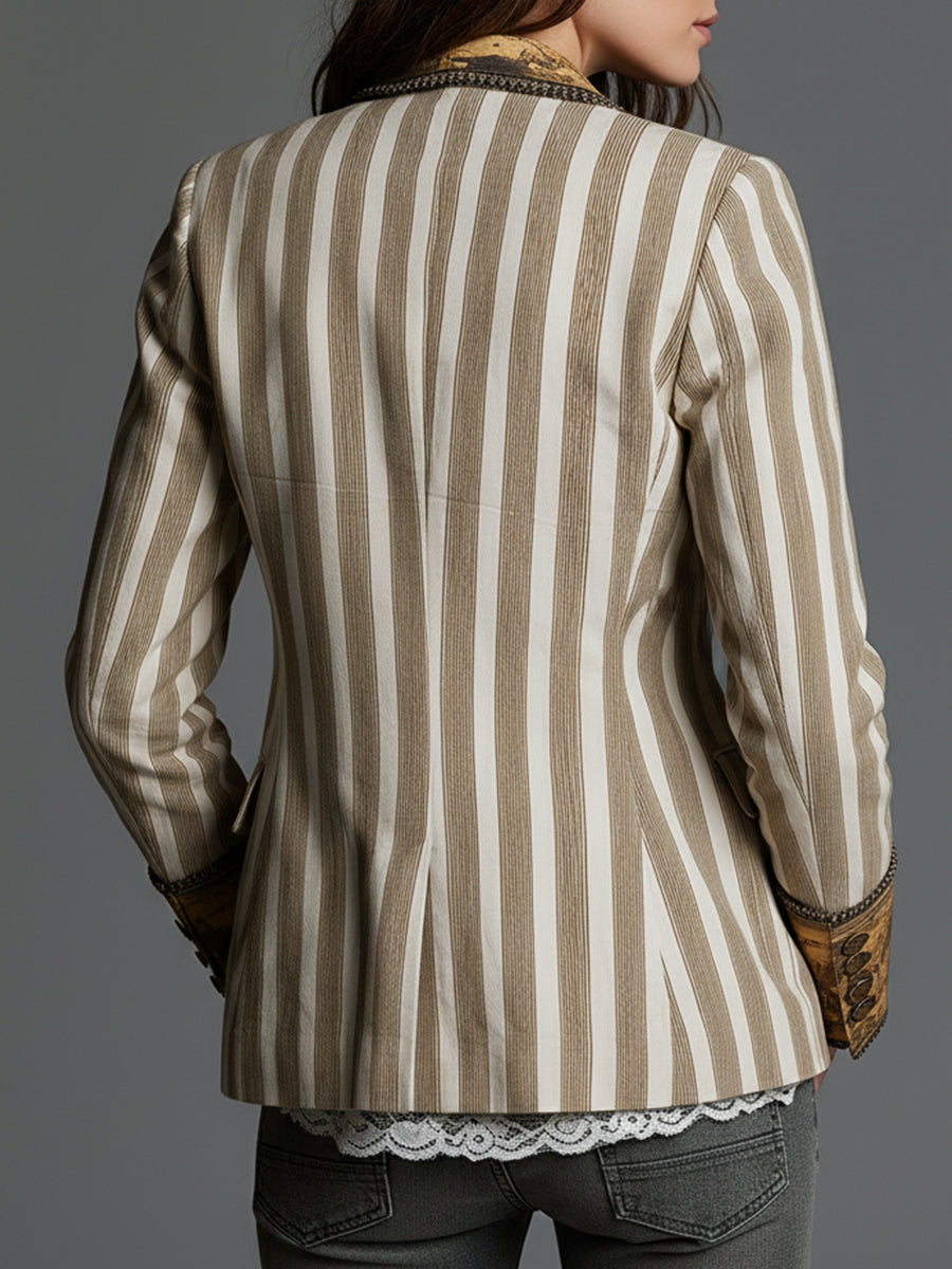 Anouk | Blazer a Righe con Revers Bohémien