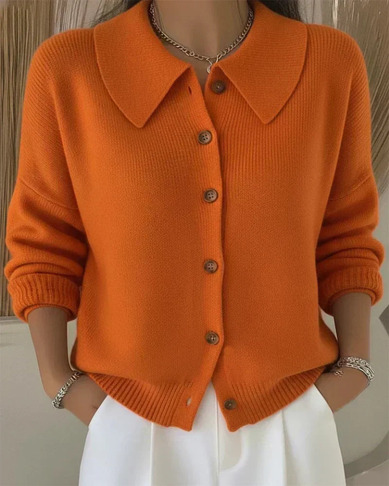 Cardigan Vega con Collo a Camicia