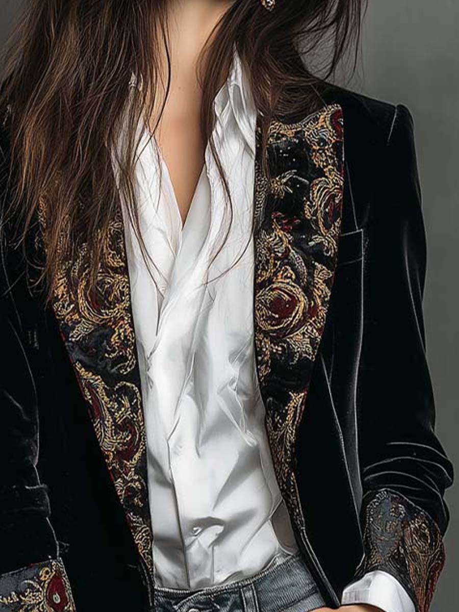 Margaux | Blazer Slim Fit Stampa Barocca