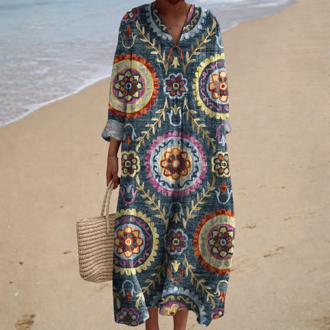 Vestido de verano estampado favorecedor — Ref. 11