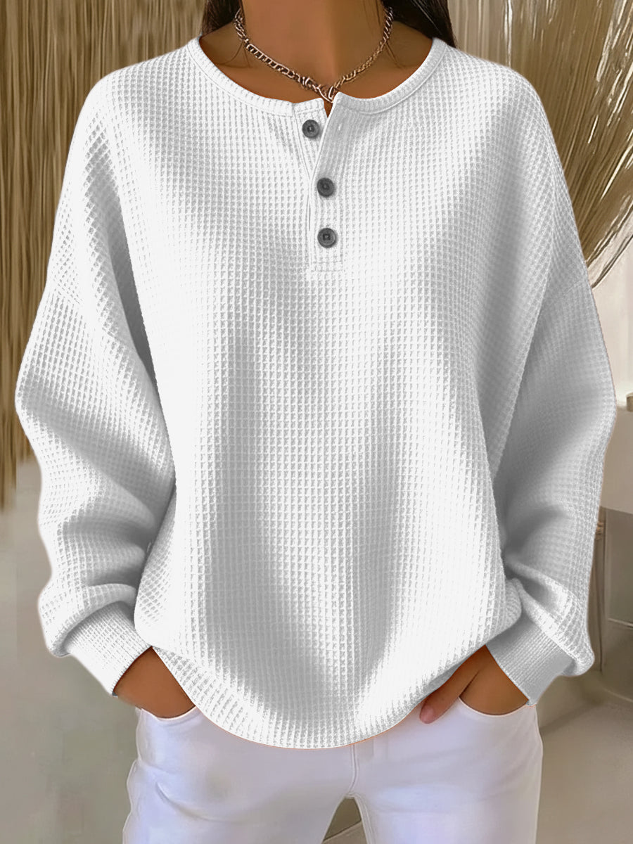 Milagros Felpa Henley Gofrata