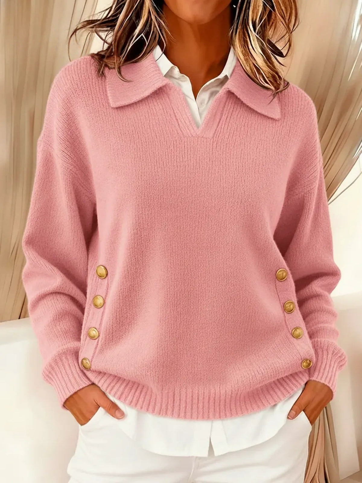 Vicenta Maglia con colletto polo e bottoni