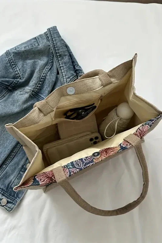 Taila Borsa di Juta con Stampa Floreale e Design Ecologico