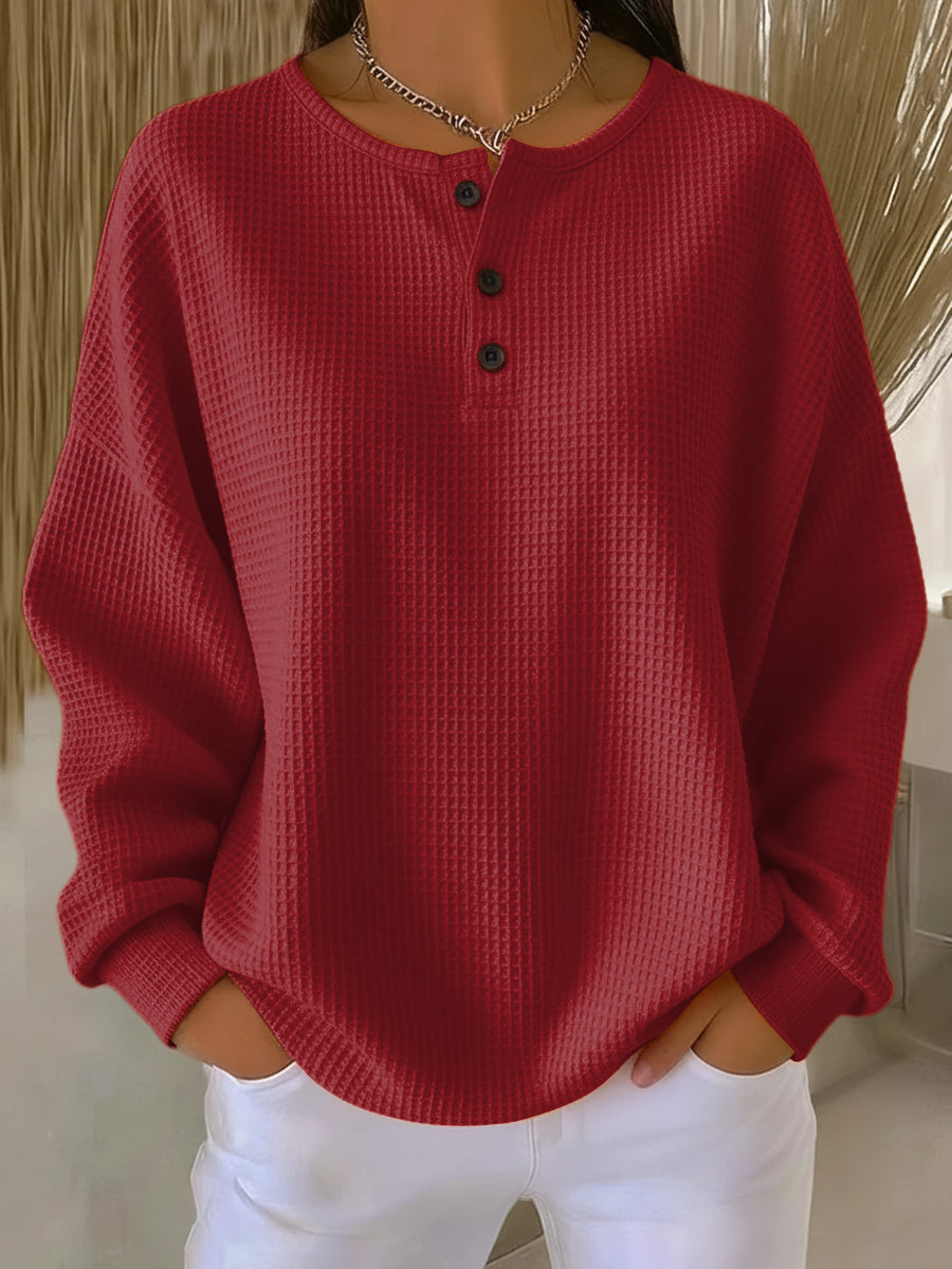 Milagros Felpa Henley Gofrata
