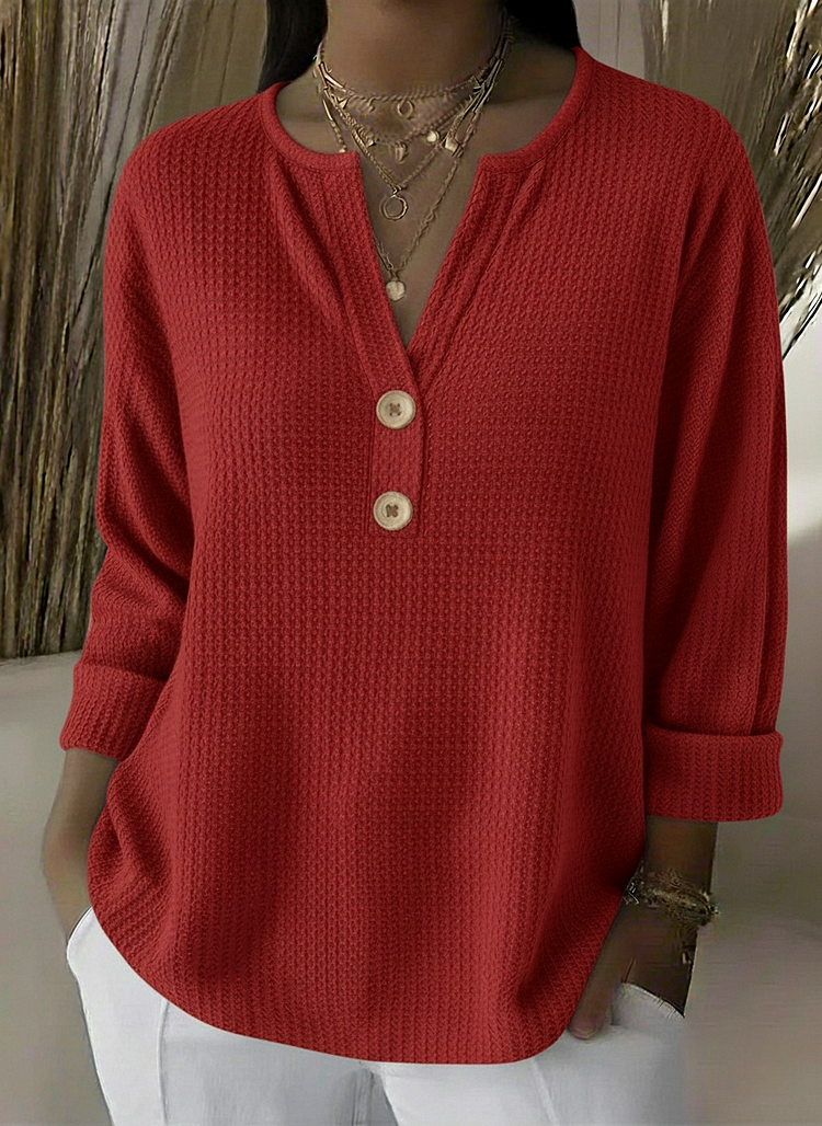 Lucía Maglietta Henley goffrata con bottoni