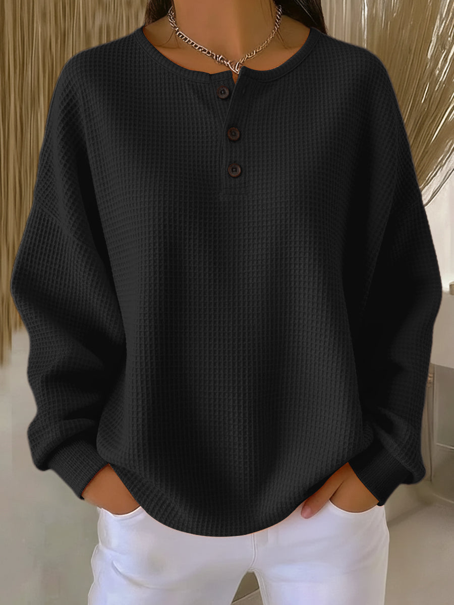 Milagros Felpa Henley Gofrata