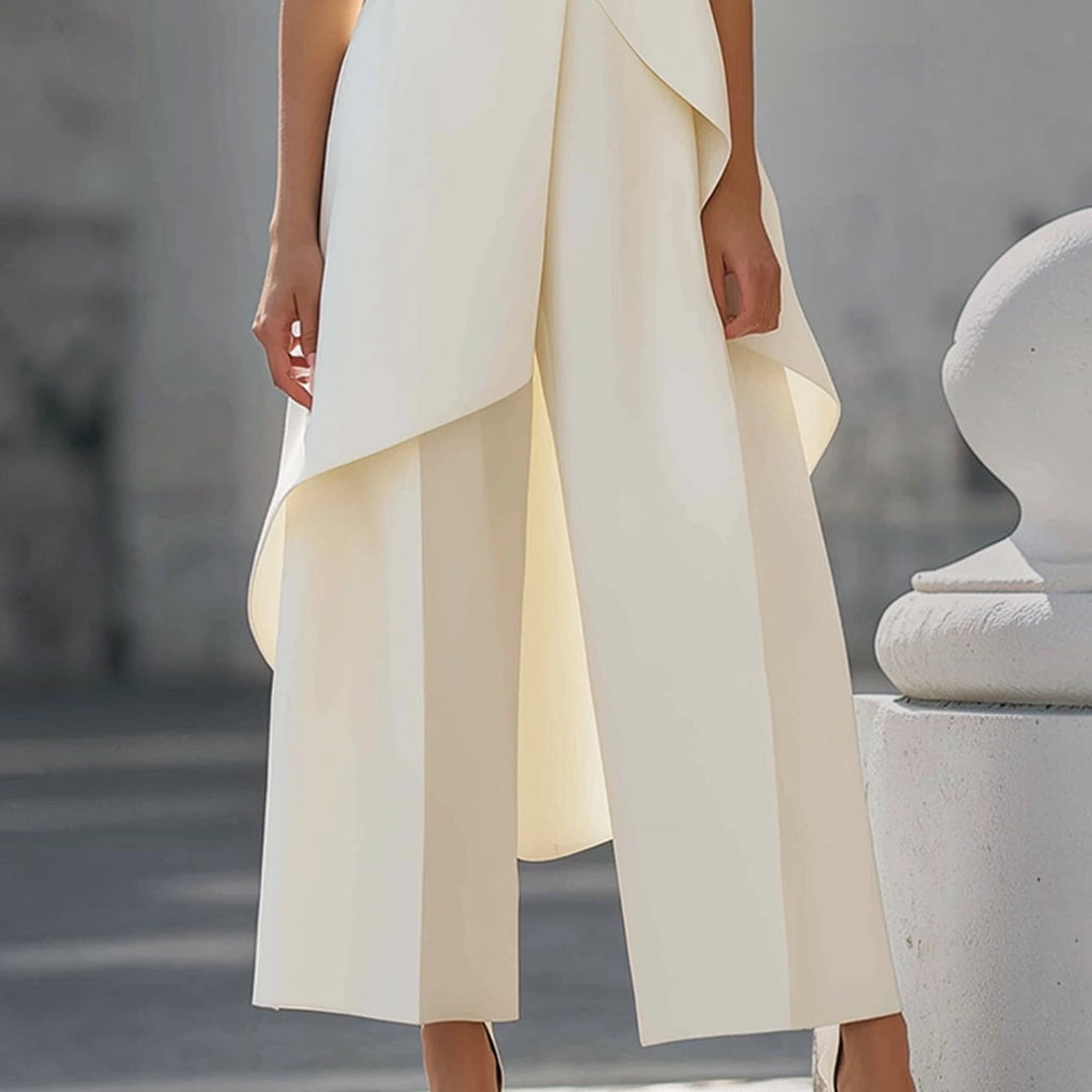 Valentina | Tuta elegante con top drappeggiato e collo alto