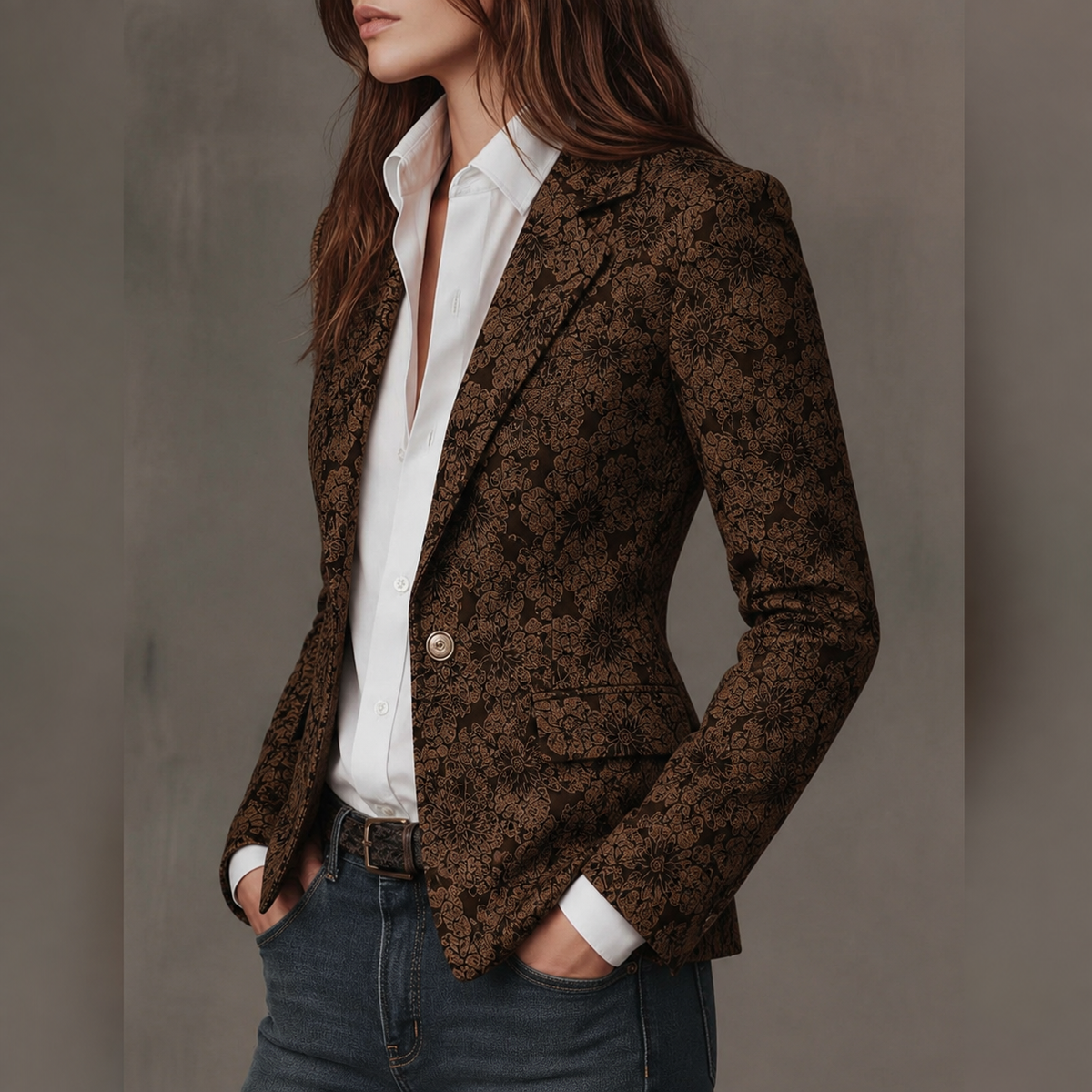 Fiorenza | Blazer Attillato Jacquard Paisley