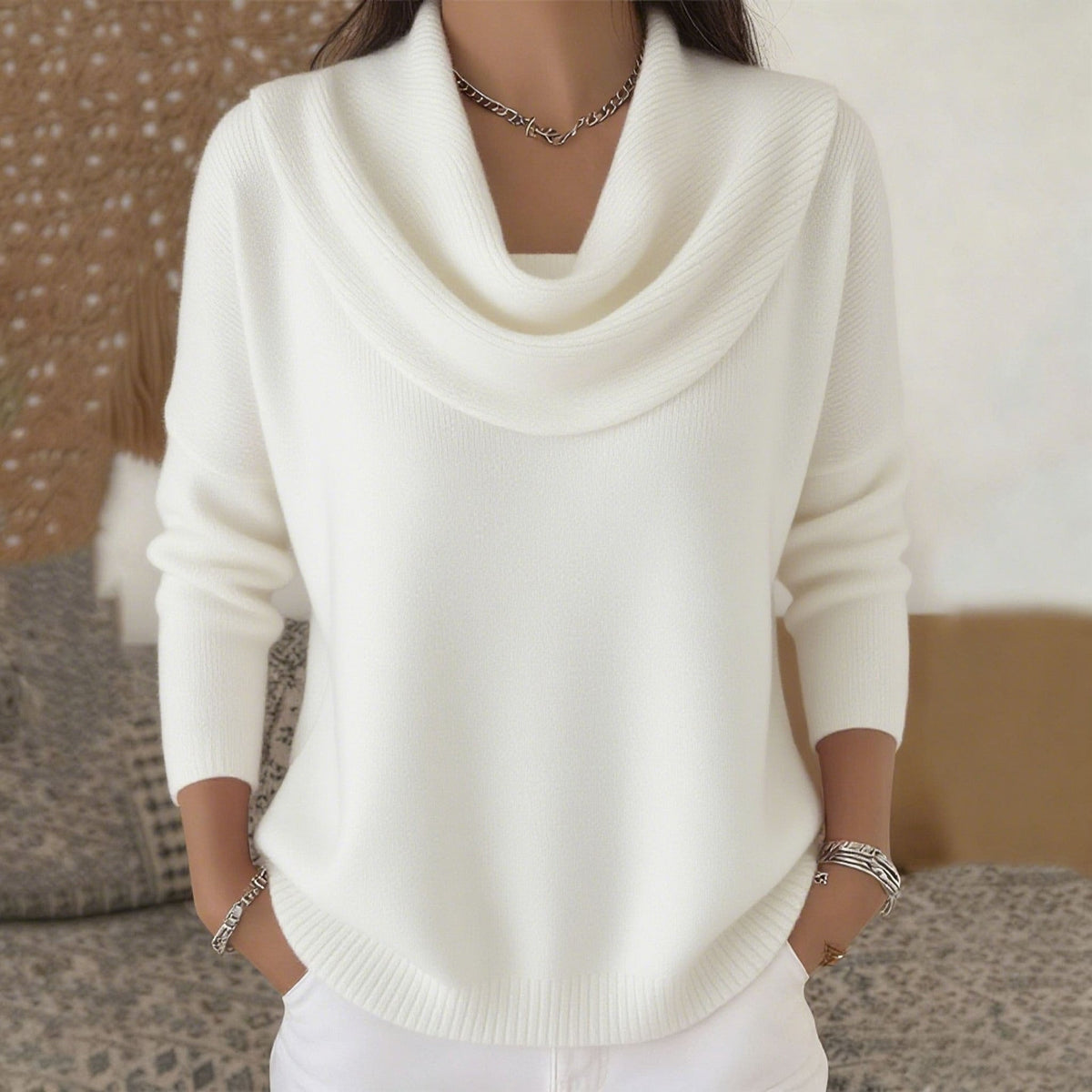 Julia maglia con collo drappeggiato