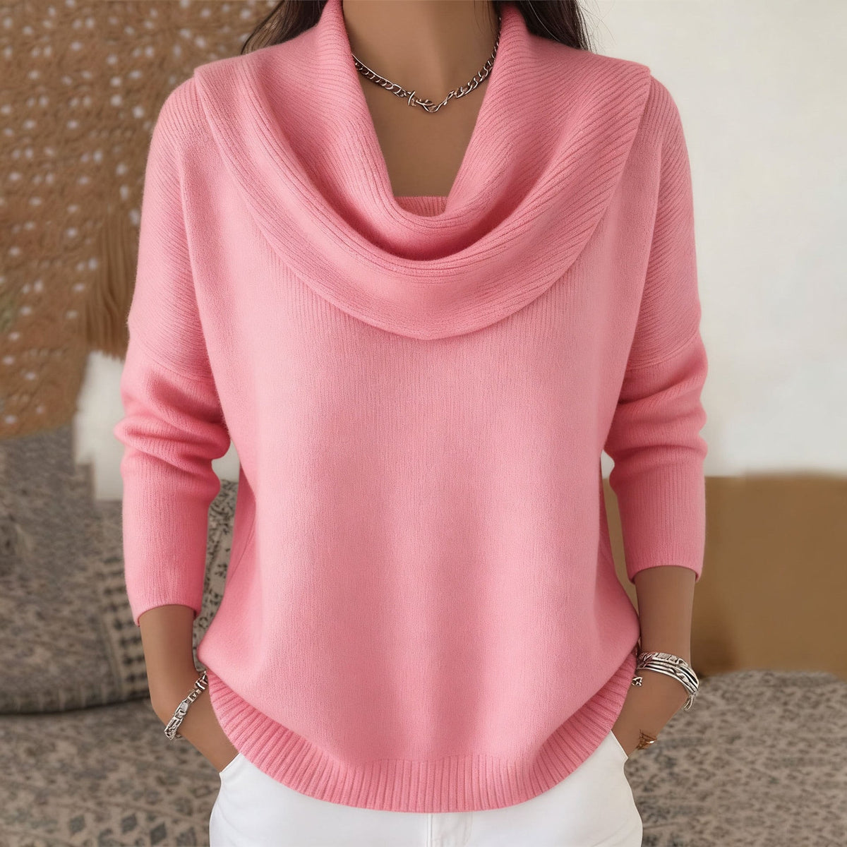 Julia maglia con collo drappeggiato