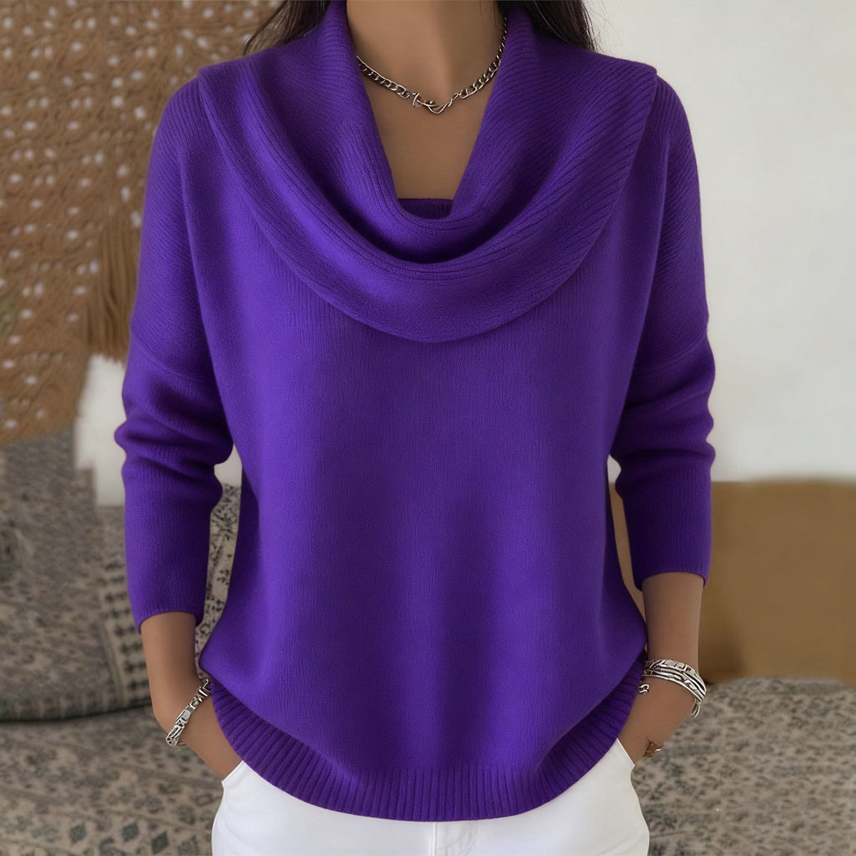 Julia maglia con collo drappeggiato
