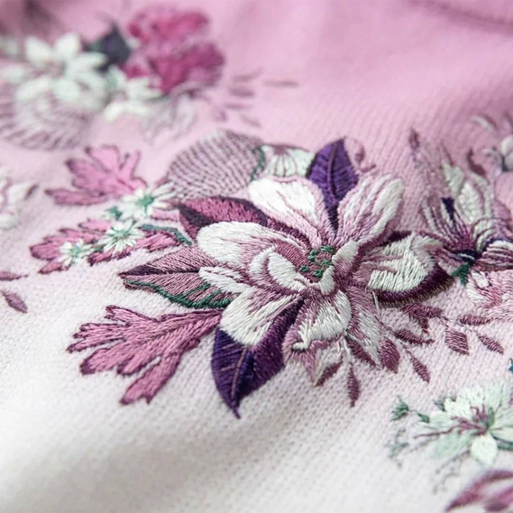 Aurora | Jersey de Punto con Estampado Floral y Cuello Volcado