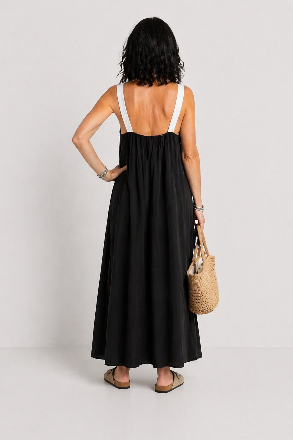 Vestito Midi Halter Bicolore Paula