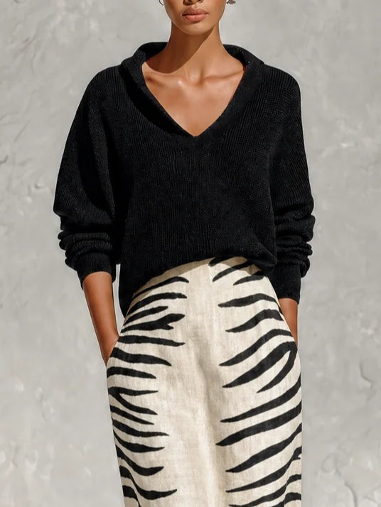 Léonie | Completo Maglia & Gonna Zebrata