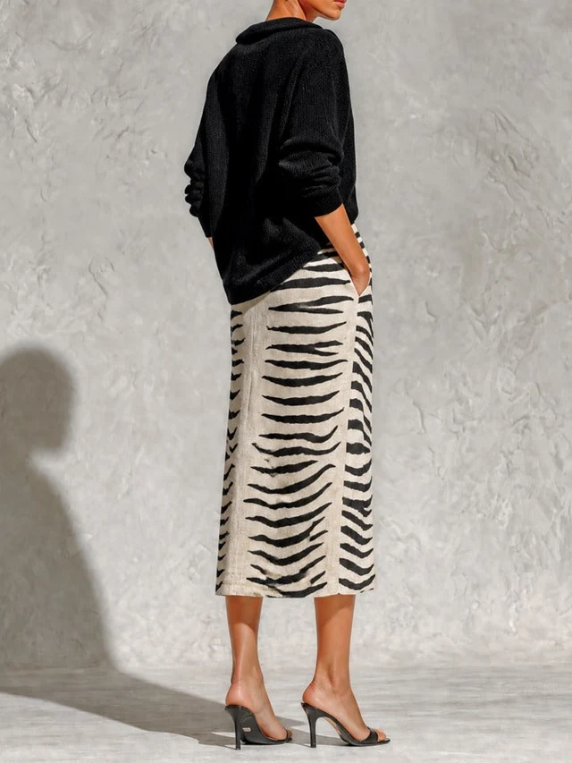 Léonie | Completo Maglia & Gonna Zebrata