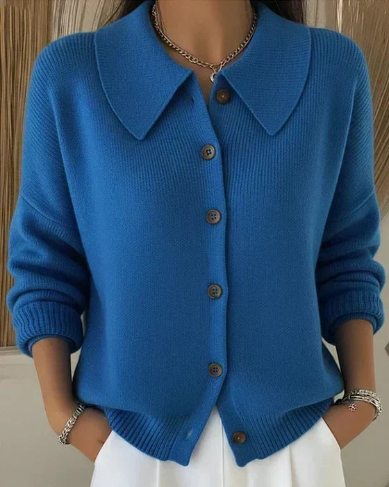 Cardigan Vega con Collo a Camicia