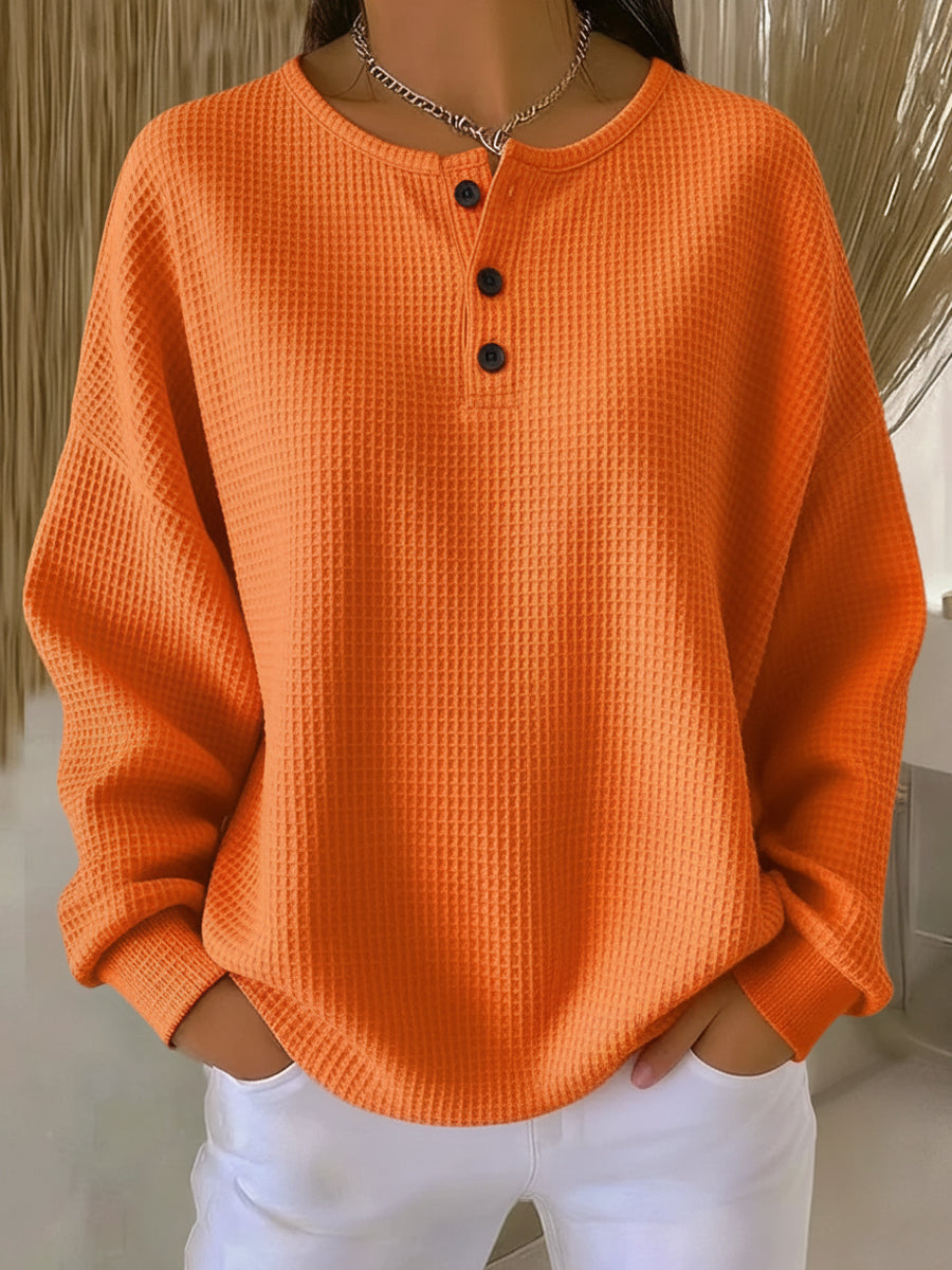 Milagros Felpa Henley Gofrata