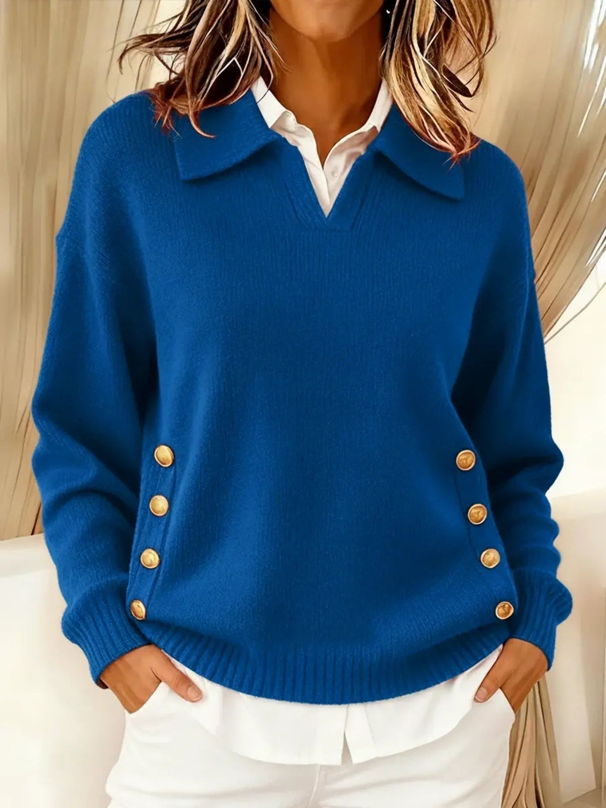 Vicenta Maglia con colletto polo e bottoni