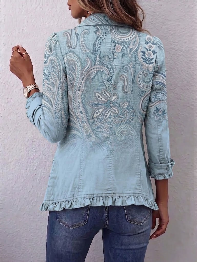 Remedios Cardigan Vintage in Cashmere con Volant