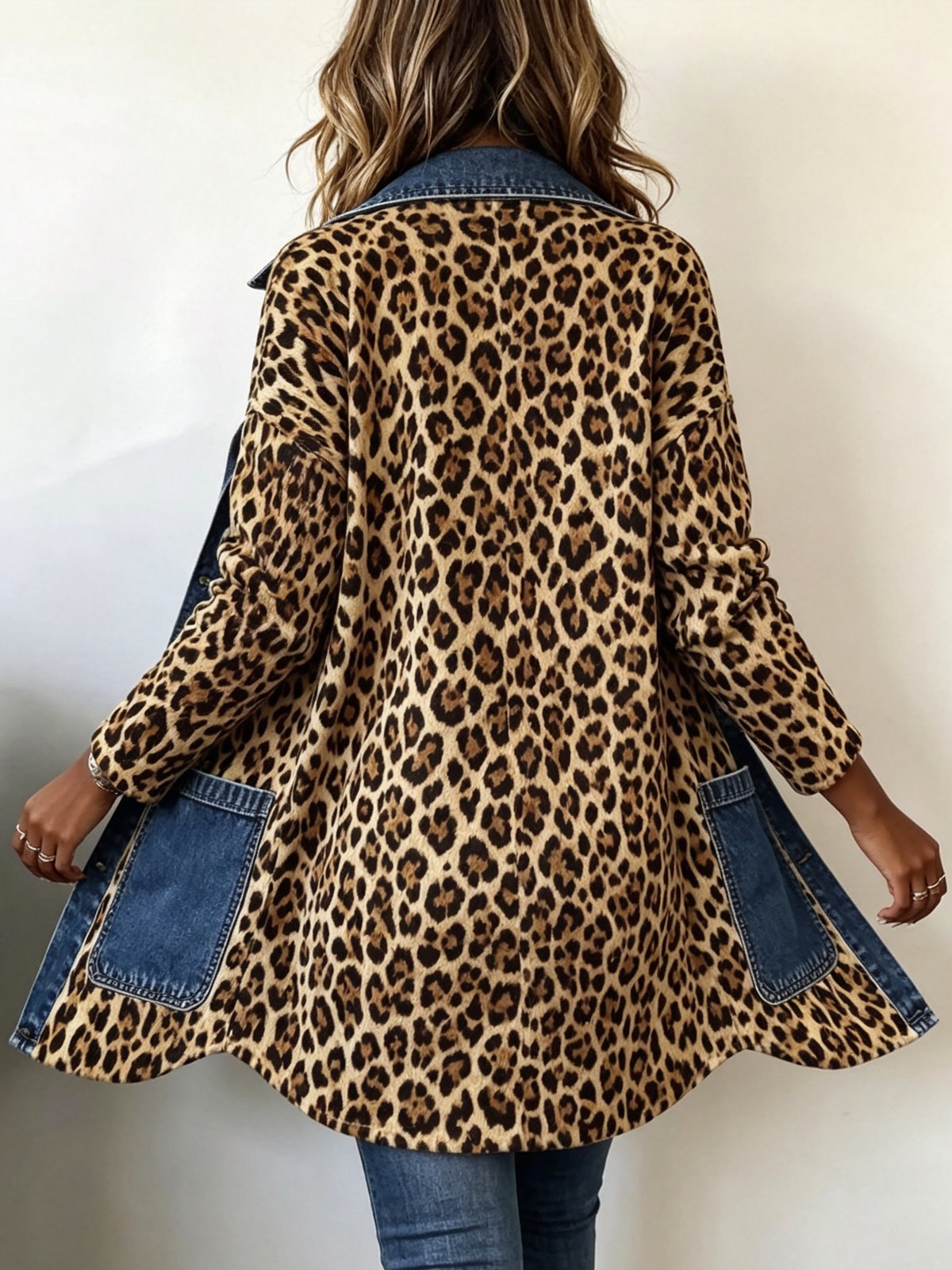 Lorena Giacca Lunga Leopardata con Jeans