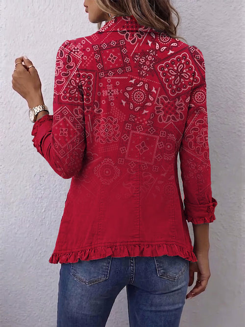 Clotilde Giacca Cashmere Sfumato con Volant